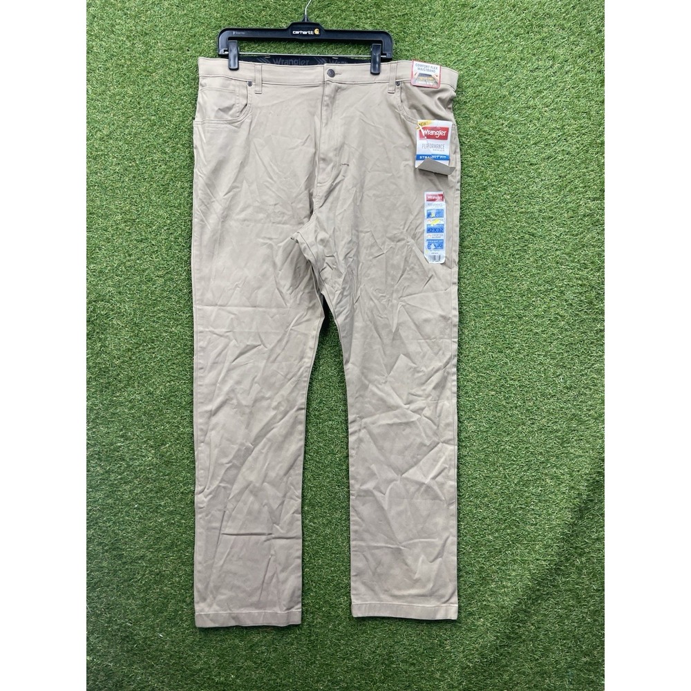 Wrangler Pants Mens 42x32 Stretch Workwear Jeans Beige Comfort 65PS4SB NWT
